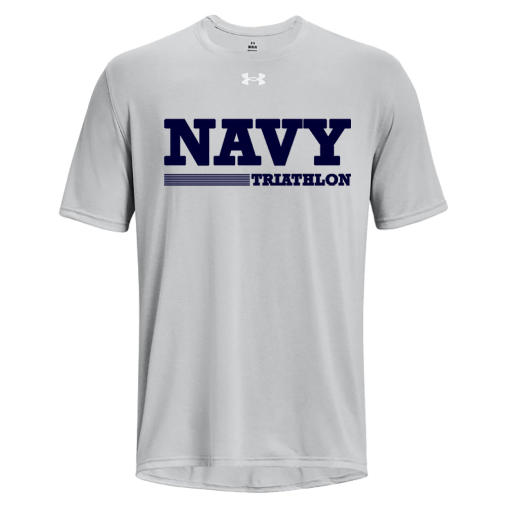 Navy Triathlon Varsity Under Armour Tech T-Shirt (Grey)