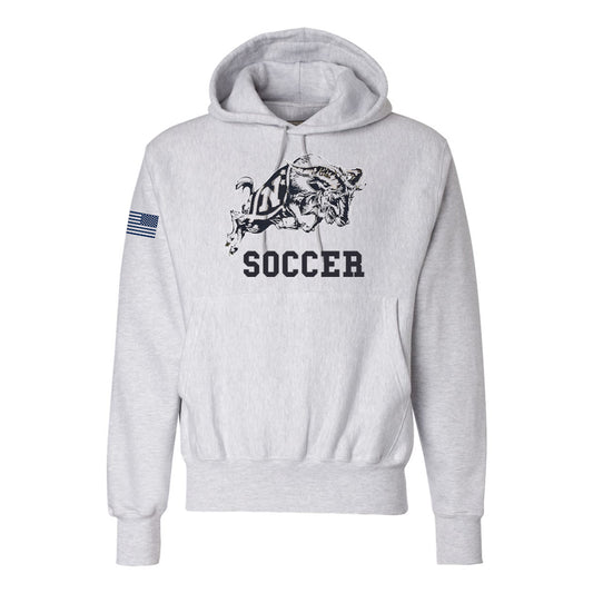 Navy Women's Soccer Champion Reverse Weave Hooded Sweatshirt (Unisex)
