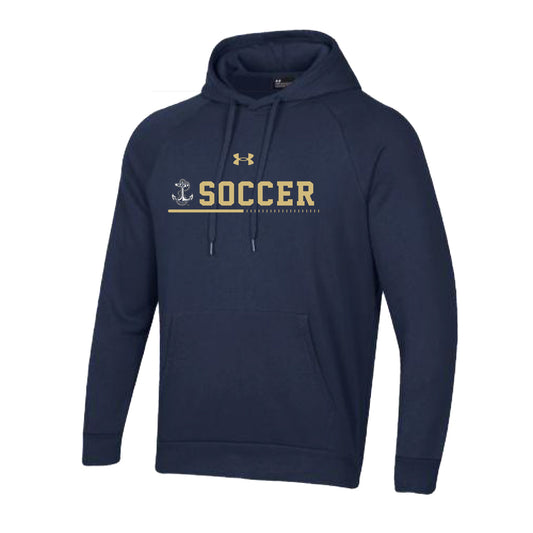 Navy Mens Soccer Under Armour Rival Fleece Hood (Navy)