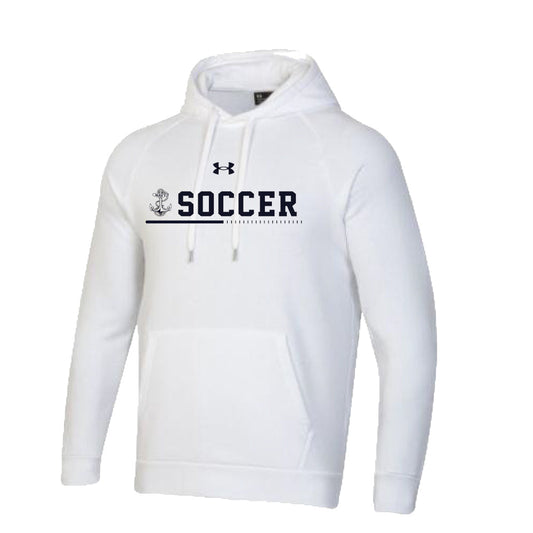 Navy Women's Soccer Under Armour Rival Fleece Hood (White)