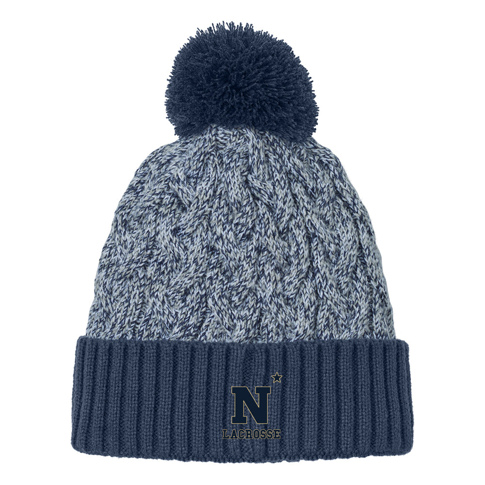 Navy Women's Lacrosse New Era® Marled Knit Pom Beanie