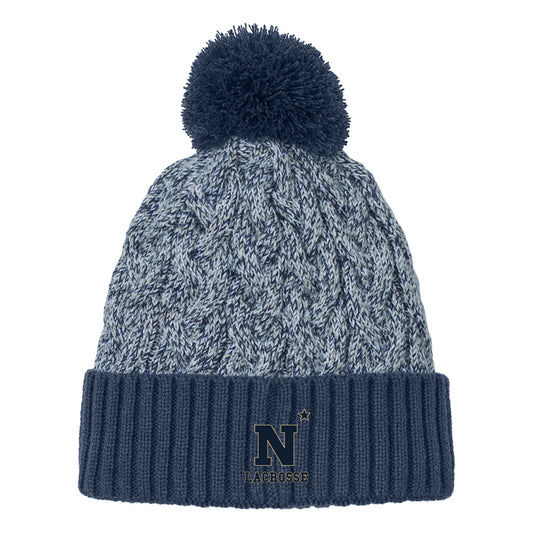 Navy Women's Lacrosse New Era® Marled Knit Pom Beanie