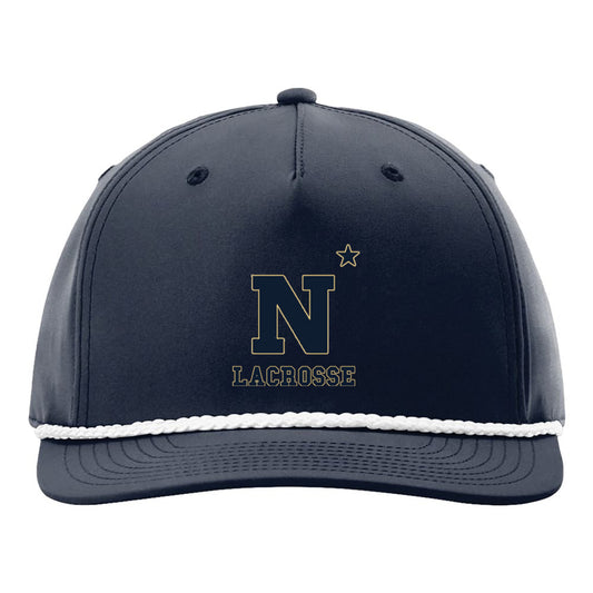 Navy Women's Lacrosse Richardson Five Panel Classic Rope Cap (Navy/White Rope)
