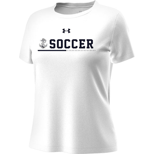 Navy Women's Soccer Tech™ Stretch Short Sleeve Tee (White) (Women's)