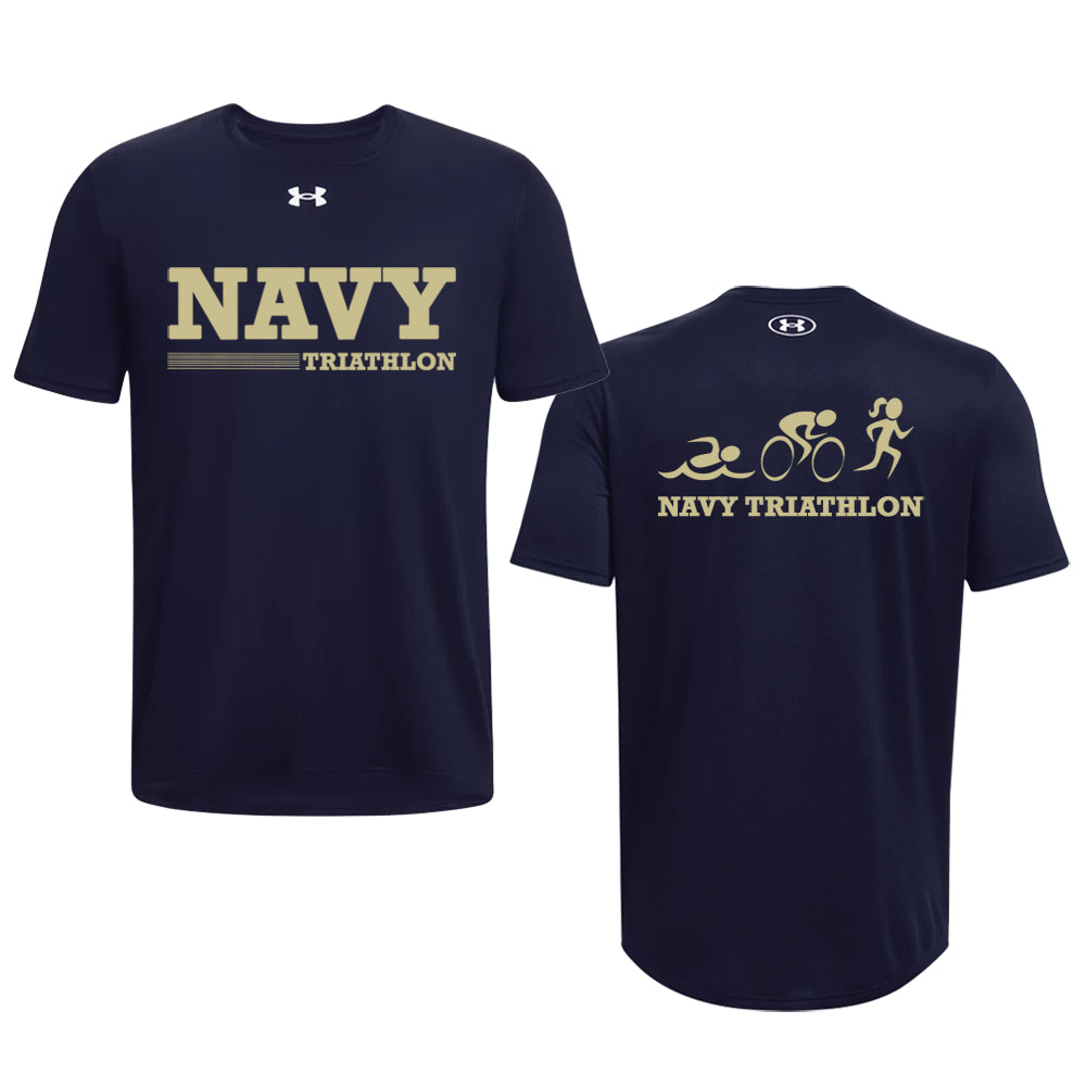 Navy Triathlon Varsity Under Armour Tech Short Sleeve Tee (Navy)