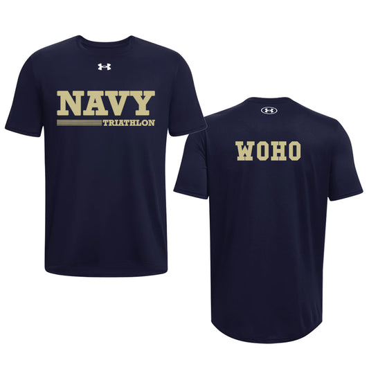 Navy Triathlon WOHO Under Armour Tech Short Sleeve Tee (Navy)
