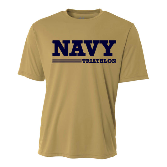 Navy Triathlon Varsity Cooling Performance Short Sleeve Tee