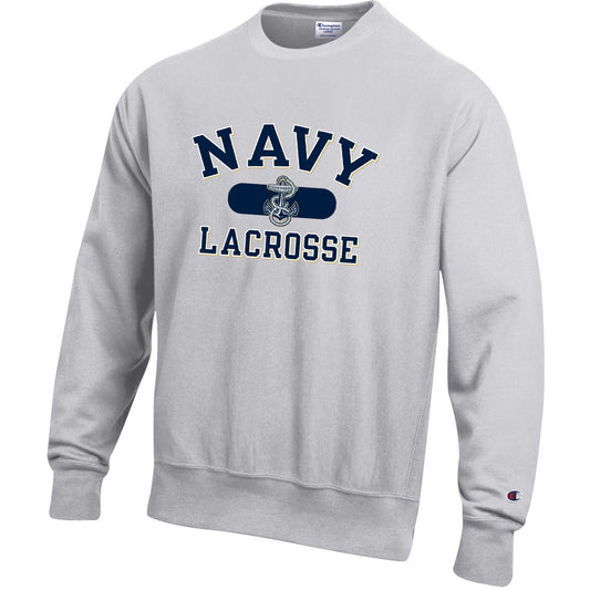 Navy Women's Lacrosse Champion Reverse Weave Crewneck