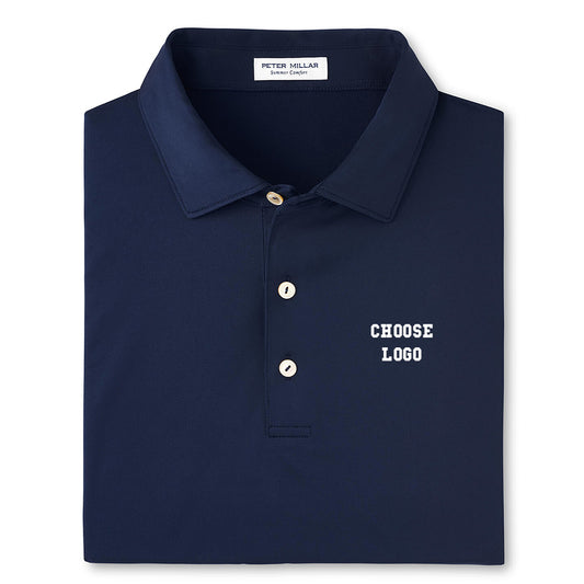 Navy Soccer Peter Millar Men's Solid Performance Polo - Self Collar (Navy)