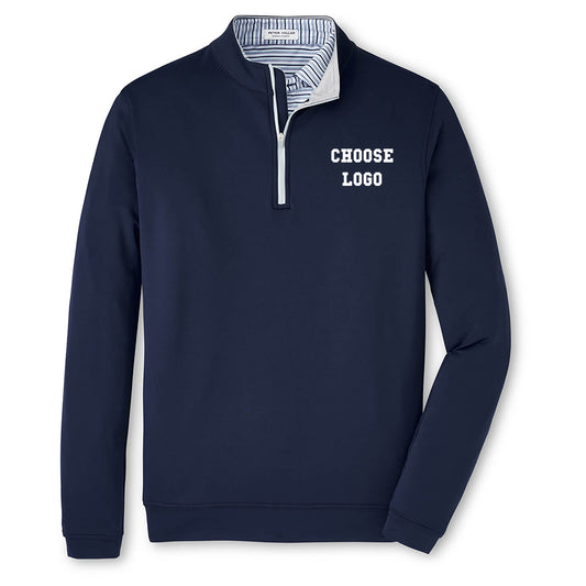 Navy Soccer Peter Millar Men's Perth Performance Quarter-Zip (Navy)