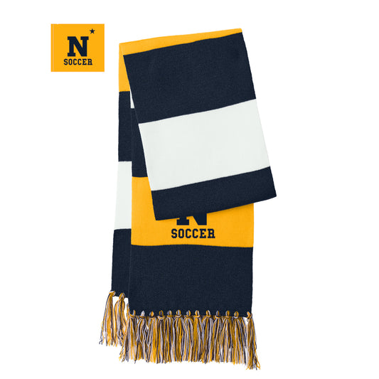 Navy Mens Soccer Sport-Tek® Spectator Scarf (Navy/Gold/White)