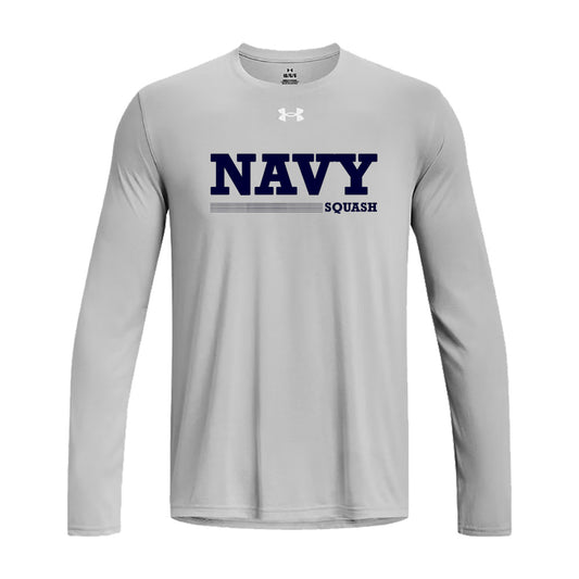 Navy Squash Under Armour Long Sleeve Tech T-Shirt (Mod Grey)