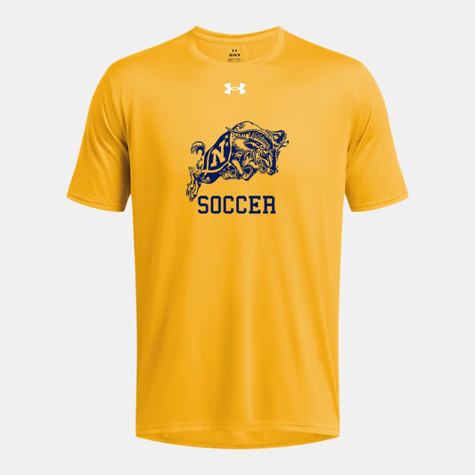 Navy Soccer Charging Goat Under Armour Tech T-Shirt