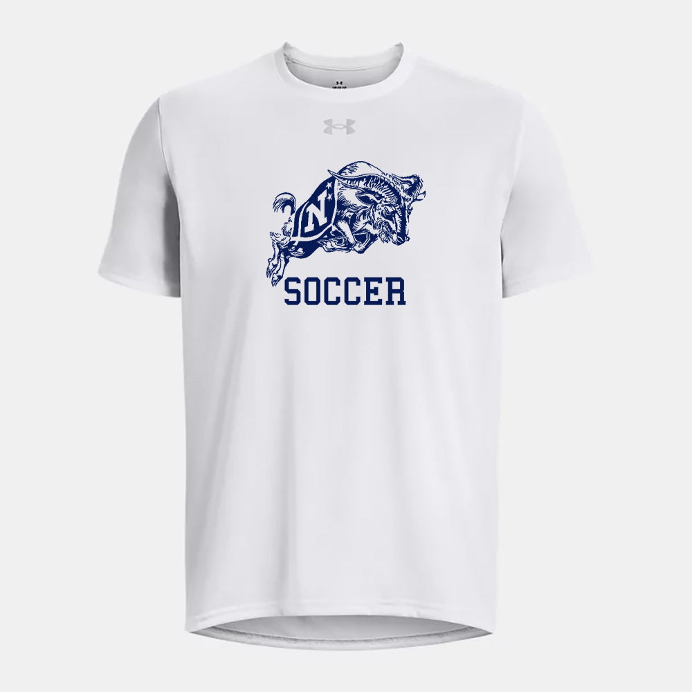 Navy Soccer Charging Goat Under Armour Tech T-Shirt
