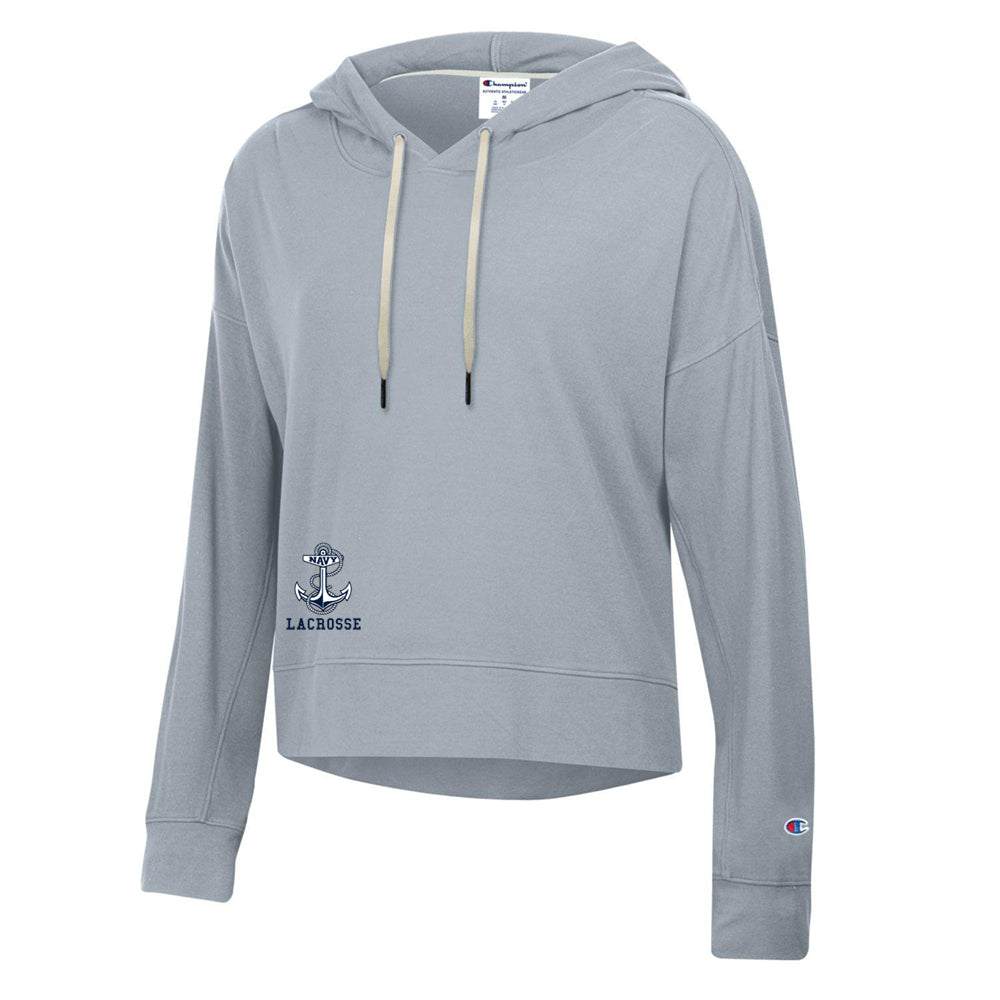 Navy Lacrosse Champion Ladies Sueded Hoodie