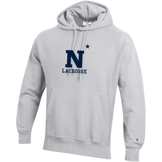 Navy Lacrosse Champion Reverse Weave Hooded Sweatshirt (Unisex)