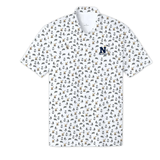 Navy Lacrosse Allover Polo