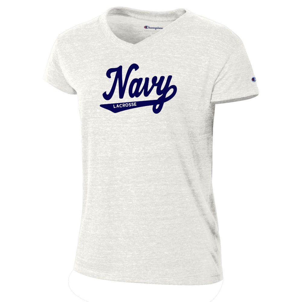 Navy Lacrosse Champion Women's Tri-blend V-neck T-Shirt
